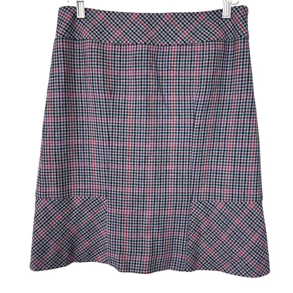 Etcetera Wool Blend Houndstooth Sz 4 Fully Lined Skirt Retro Office Knee Length - Picture 1 of 8